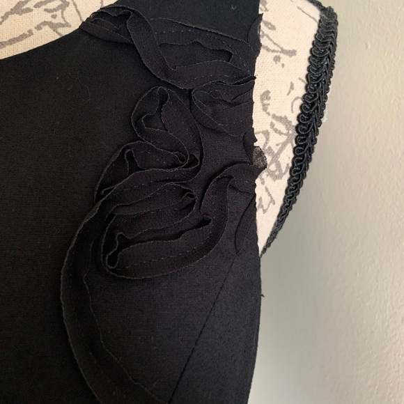 Evan Picone Embroidered Cocktail Dress in Black size 4 - Picture 4 of 8